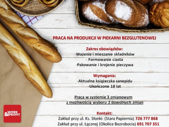 Oferta pracy na produkcji! Zwrot kosztów dojazdu! Zadzwoń!